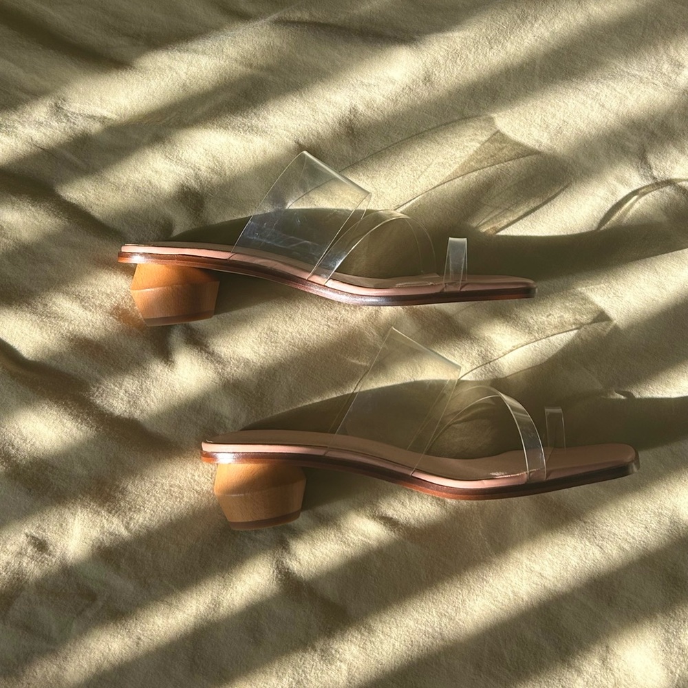 Chinese Laundry Olina Clear Block Heel Sandals